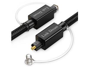 Optical Audio Cable Digital Audio Optical Cable 3.3 Feet Fiber Toslink Optical Cable with 24 Gold-Plated Connectors Nylon Braided Optical Cable for Sound Bar TV Xbox PS4 & More