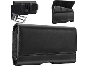 Galaxy Note 20 Ultra 5G Holster Case, Galaxy S22 Ultra Belt Clip Case, Leather Cell Phone Pouch Belt Loops Holder for Samsung Galaxy Note 8 9 Note 10+/ Galaxy S21 FE, A50, A70, A11,A80- Black
