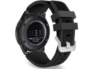 MoKo Band Compatible with Samsung Galaxy Watch 3 45mm/Gear S3 Frontier/Classic/Galaxy Watch 46mm/Huawei Watch GT2 Pro/GT 46mm/GT2 46mm/Ticwatch Pro 3, Silicone Strap Fit 22mm Band, Black