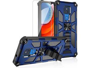 for Motorola Moto G Play 2021 Case with Screen Protector Moto G Play 2021 Phone case Heavy Duty Dual Layer Silicone TPU Hard Shell Military Grade Full-Body Rugged Case with Magnetic Car Built-in Kic