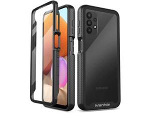 Wahhle Samsung A32 5G Case, Built in Screen Protector Full Body Shockproof Slim Fit Bumper Protective Phone Cover for Samsung Galaxy A32 5G-Black/Clear