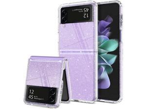 GUAGUA Case for Samsung Galaxy Z Flip 3 Crystal Clear TPU Cover Glitter Bling Sparkle Shiny Slim Thin Shockproof Protective Phone Cases for Samsung Galaxy Z Flip 3 5G 2021 Transparent