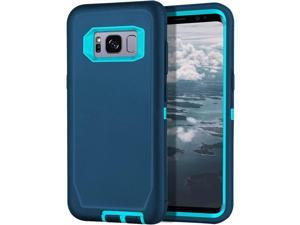 for Galaxy S8 Plus Case Shockproof Dust/Drop Proof 3-Layer Full Body Protection [Without Screen Protector] Rugged Heavy Duty Durable Cover Case for Samsung Galaxy S8 Plus, Turquoise