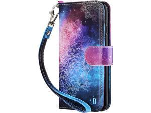 Flip Wallet Case for iPhone SE 2022, Premium PU Leather Wallet Kickstand Card Holder Shockproof Protective Cover for iPhone 7/8/iPhone SE 2nd Generation 4.7 inch, Mandala