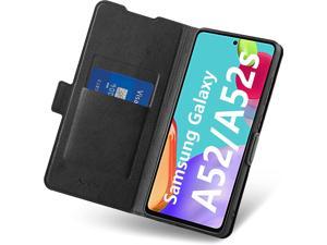 Samsung Galaxy A52 Wallet Case, Samsung A52S Flip Case with Card Holder, Magnetic Closure, Kickstand. Premium PU Leather Folio Cases, Full Protection Cover for Samsung Galaxy A52 5G Phone Black