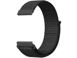 Morsey 20mm Quick Release Watch Band Compatible with Samsung Galaxy/Galaxy Watch Active 2 40mm 44mm/Galaxy Watch 42mm/ band/ Pebble/Asus/Ticwatch Smart Watch, Nylon Breathable Replacement Sport (Black