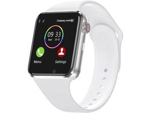 Smart Watch,Bluetooth Smartwatch with Call/SMS/Camera SIM SD Card Slot/Pedometer/Qidoou Fitness Watch Support Calls Messages for Women Men Kids Compatible with Android iPhone iOS (White)