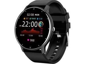 LIGE Smart Watch for Men Women, 1.28" Full Touch Screen IP67 Waterproof Fitness Tracker Watches with Message Notifications Heart Rate Sleep Monitor Calorie Counter Smartwatch for iOS Android Black