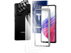 [3+3 Pack] - Samsung Galaxy A53 Screen Protector & Camera Lens Protector, Tempered Glass Screen Protector for Galaxy A53 5G 6.5'', Anti-Scratch, Bubble Free, Alignment Kit