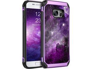 Galaxy S7 Case, Phone Case Samsung S7 Glow in The Dark Slim Fit Shockproof Protective Dual Layer Hybrid Hard PC Soft TPU Bumper Drop Protection Non-Slip Girl Women Covers, Nebula/Space Design