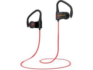 Symphonized PWR Bluetooth Earbuds Wireless Water Resistant Sport Earphones with Mic HD Stereo Sweatproof in-Ear Headphones Secure Fit Buds Gym, Running, Workout, Travel Headset (Red)