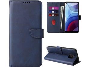 Moto G Power 2021 Case, Motorola Moto G Power Wallet Case with Card Holder/Slot for Scalette, Leather Wallet Case Cover [Card Slot] [Built-in Magnet] Shockproof Protective Kickstand Case (Blue)