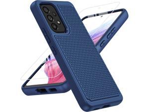 for Samsung Galaxy A53 5G Case: Dual Layer Protective Heavy Duty Cell Phone Cover Shockproof Rugged with Non Slip Textured Back - Military Protection Bumper Tough - 6.5inch (Blue Navy)