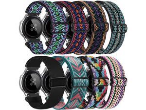 20mm Adjustable Nylon Bands Compatible for Samsung Galaxy Watch 3 41mm/Galaxy Watch 42mm/Active 2 40mm 44mm/Gear S2 Classic/Garmin Vivoactive 3/Ticwatch, Soft Sport Replacement Band Wristbands for Wom