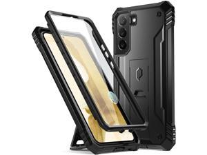 Revolution Case for Samsung Galaxy S22 5G 6.1 inch, Built-in Screen Protector Work with Fingerprint ID, Full Body Rugged Shockproof Protective Cover Case with Kickstand, Black