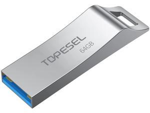 64GB USB 3.0 Flash Drives,TOPESEL USB Stick 64GB USB Drive Metal Memory Stick USB Key Waterproof Thumb Drive for Windows MAC Android Linux Systems,Sliver
