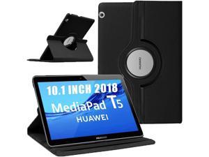 Huawei MediaPad T5 Case, Huawei T5 10.1' Rotating Case,Multi-Angle Viewing 360 Degree Rotating Stand Smart Cover Case for Huawei Mediapad T5 10.1 inch Tablet 2018 Release,Black