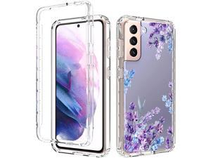 Samsung Galaxy S21 Case,Galaxy S21 Case Clear Dual Layer Flower Design Soft TPU with Floral Girls Woman Transparent Slim Scratch Resistant Hard PC Bumper Protect Case for Samsung Galaxy S21 5G 6.2