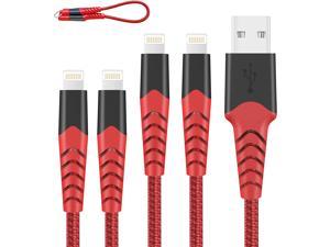 iPhone Charging Cable, 4Pack 3FT 6FT iPhone Charger Lightning Cable Nylon Braided Cable for iPhone 11,11 Pro,11 Pro Max, Xs, Max,XR, X,8 Plus,8,7 Plus,7,6 Plus,6,6S Plus,6s,iPad and More(Red)