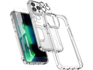 Compatible for iPhone 13 Pro Case with 2 Tempered Glass and 1 Back Camera Protector,Shockproof Soft TPU Silicon Frame Anti Scratch Hard PC Back Case for iPhone 13 Pro Cover 6.1' Clear