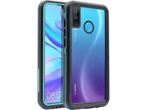 Huawei P30 Lite Case, IP68 Waterproof Case for Huawei P30 Lite Underwater Full Sealed P30 Lite Waterproof Case with Kickstand Snowproof Shockproof Dustproof Ideal for Skiing Diving Swimming (Blue)