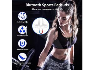 Bluetooth Headphones NeckBand Sports Earphone with Microphone Wireless Earbuds for Samsung S22 S21 S20 FE Galaxy Z Flip 3 iPhone 13 Pro Max 12 11 XR Google Pixel 6 Magnetic Neck St
