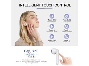 Wireless Earbuds, Bluetooth Earbuds IPX7 Waterproof Wireless Bluetooth with Microphone Charging Case 30H Playtime,Pop-ups Auto Pairing Hi-Fi Stereo Sound Headset for iPhone/Samsung