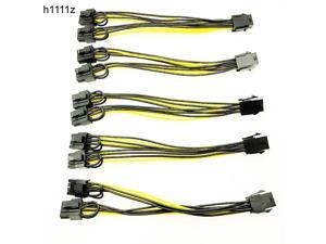 5PCS PCI-E 6-pin to Dual 6+2-pin (6-pin/8-pin) Power Splitter Cable Graphics Card PCIE PCI Express 6Pin to Dual 8Pin Power Cable 5PCS PCI-E 6-pin to Dual 6+2-pin (6-pin/8-pin) Power Splitter Cable Graphics Card PCIE PCI Express 6Pin to Dual 8Pin Power Cable