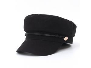 GEMVIE Unisex British Flat Top Navy Hat Casual Painter Hat Fashion Cap Hat Black Circumference 22.05-22.83 Inches GEMVIE Unisex British Flat Top Navy Hat Casual Painter Hat Fashion Cap Hat Black Circumference 22.05-22.83 Inches