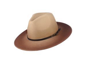 GEMVIE Mens Womens Gradient Color Classic Fedora with Belt Buckle Wide Brim Panama Hat 6 Colors Hat Circumference 22.44 Inches GEMVIE Mens Womens Gradient Color Classic Fedora with Belt Buckle Wide Brim Panama Hat 6 Colors Hat Circumference 22.44 Inches