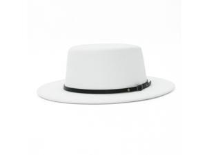 GEMVIE Casual Outdoor Woolen Flat Top Gentleman Hat Flat Brim Top Hat Fedora Hat with Belt Decoration4 Colors Hat Circumference 22.44 Inches GEMVIE Casual Outdoor Woolen Flat Top Gentleman Hat Flat Brim Top Hat Fedora Hat with Belt Decoration4 Colors Hat Circumference 22.44 Inches