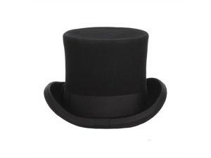 GEMVIE Men 100% Wool Mad Hatter Hat Satin Lined Top Hat British Style Top Hat for Party Cosplay Black 4 Sizes Heigh 5.31" GEMVIE Men 100% Wool Mad Hatter Hat Satin Lined Top Hat British Style Top Hat for Party Cosplay Black 4 Sizes Heigh 5.31"
