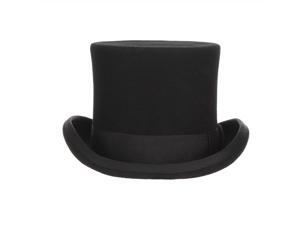 GEMVIE Men 100% Wool Mad Hatter Hat Satin Lined Top Hat British Style Top Hat for Party Cosplay Black 4 Sizes Heigh 5.31" GEMVIE Men 100% Wool Mad Hatter Hat Satin Lined Top Hat British Style Top Hat for Party Cosplay Black 4 Sizes Heigh 5.31"