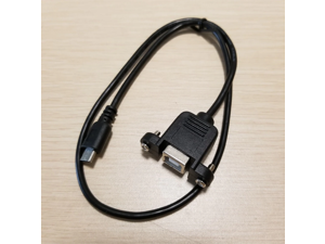 Micro USB to Type B USB Printing Cable Male to Female with Pannel Mount & Screws Black 50cm for Printer Micro USB to Type B USB Printing Cable Male to Female with Pannel Mount & Screws Black 50cm for Printer