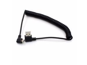 Coiled Mini USB Cable - Right Angled Coiled USB 2.0 to Mini USB Cable, Charging and Date SYNC transferring, Spring Coiled Mini USB Cable - Right Angled Coiled USB 2.0 to Mini USB Cable, Charging and Date SYNC transferring, Spring