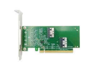 Linkreal PCIe X16 to SlimSAS (SFF-8654) 8i  Bifurcation Adapter Support PCIe 4.0 U.2 NVMe SSD