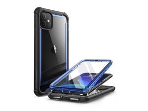 iBlason Ares Case for iPhone 11 61 inch 2019 Release Dual Layer Rugged Clear Bumper Case With Builtin Screen Protector Blue