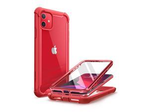 iBlason Ares Case for iPhone 11 61 inch 2019 Release Dual Layer Rugged Clear Bumper Case With Builtin Screen Protector MetallicRed