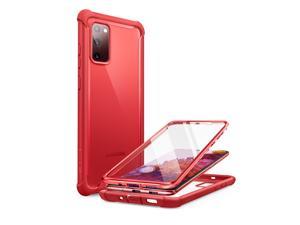 iBlason Ares Series Designed for Samsung Galaxy S20 FE 5G Case 2020 Release Dual Layer Rugged Clear Bumper Case with Builtin Screen Protector Red