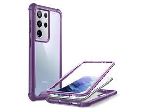 iBlason Ares Series Designed for Galaxy S21 Ultra 5G Case 2021 Release Rugged Clear Bumper Case Without Screen Protector Purple