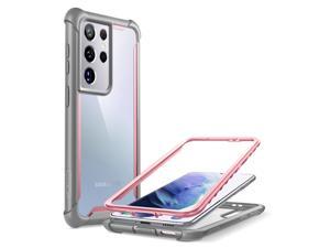 iBlason Ares Series Designed for Galaxy S21 Ultra 5G Case 2021 Release Rugged Clear Bumper Case Without Screen Protector Pink