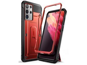 Unicorn Beetle Pro Series Case Designed for Samsung Galaxy S21 Ultra 5G 2021 Release FullBody Dual Layer Rugged Holster  Kickstand Case Without Builtin Screen Protector Red