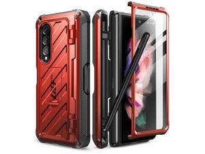 SUPCASE Unicorn Beetle Pro Series Case for Samsung Galaxy Z Fold 3 5G 2021 FullBody Dual Layer Rugged Case with Builtin Screen Protector  Kickstand  S Pen Slot Ruddy