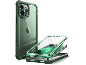i-Blason Ares Case for iPhone 13 Pro 6.1 inch (2021 Release), Dual Layer Rugged Clear Bumper Case with Built-in Screen Protector  Case Green