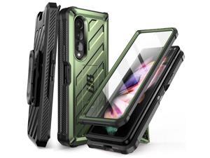 SUPCASE Unicorn Beetle Case for Galaxy Z Fold 3 5G (2021), Rugged Belt Clip Shockproof Protective Case with Built-in Screen Protector & Kickstand Gulden