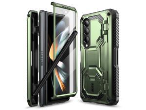 iBlason Armorbox Case for Samsung Galaxy Z Fold 4 Case 5G 2022 Release with Pen Holder  Kickstand Full Body Protective Bumper Case with Builtin Screen Protector Green
