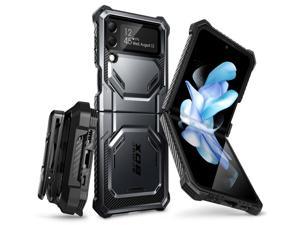 iBlason Armorbox Series Case for Samsung Galaxy Z Flip 4 5G 2022 FullBody Rugged Holster Case with Shock ReductionBumper Black