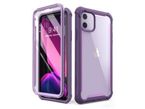 iBlason Ares Case for iPhone 11 61 inch 2019 Release Dual Layer Rugged Clear Bumper Case With Builtin Screen Protector Purple