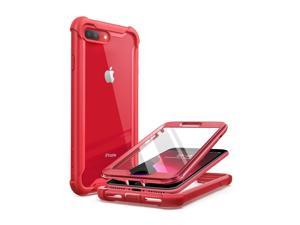 iBlason Case for iPhone 8 PlusiPhone 7 Plus Ares FullBody Rugged Clear Bumper Case with Builtin Screen Protector Metallic Red