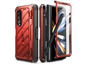 SUPCASE Unicorn Beetle Pro Case for Samsung Galaxy Z Fold 4 5G 2022 FullBody Dual Layer Rugged Case with Builtin Screen Protector  Kickstand  S Pen Slot Ruddy